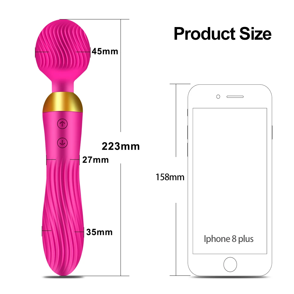 เครื่องนวดAV เครื่องยนต์คู่ ใช้ได้หลายฟังก์ชั่น 10 ระดับความสั่นสะเทือน ออกแบบผิวเกลียว ระบบไร้เสียงรบกวนขั้นสูง-sextoyfunny