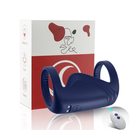 0314 ห่วงล็อกสเปิร์ม 9 ระดับความสั่น ดีไซน์วงแหวนคู่ ควบคุมอินฟราเรด วัสดุ TPE ยืดหยุ่นสูง|PRH