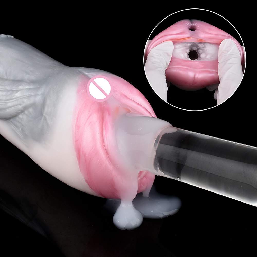 W5610未定价จิ๋มสัตว์เทียม ช่องทางคู่สมจริง ออกแบบจำลองอวัยวะเพศโลมา วัสดุซิลิโคนเหลว