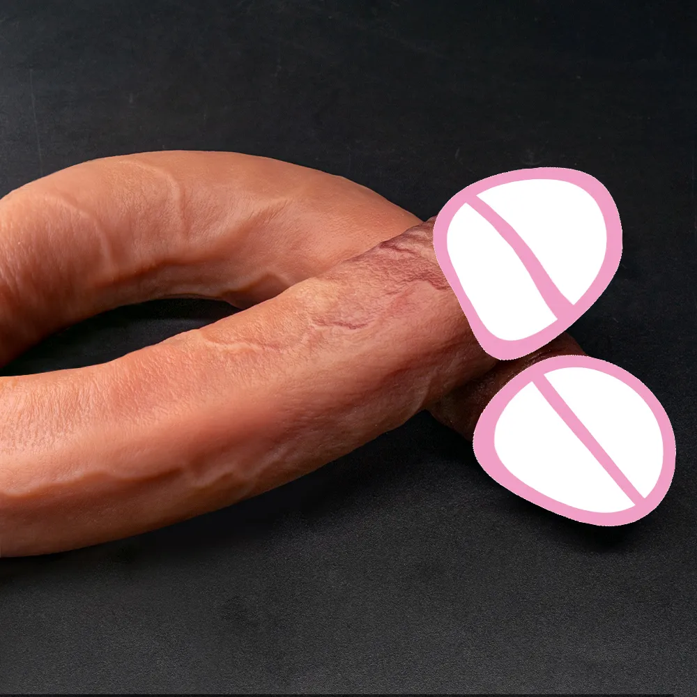 Extra-Long Bendable Dual-Head Lesbian Realistic Dildo