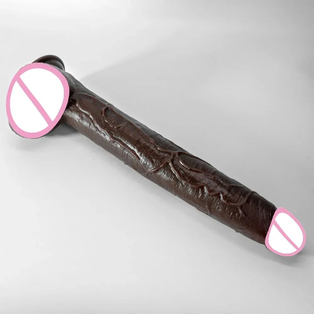 Black Extra-Long Liquid Silicone Dildo 3 Sizes Available