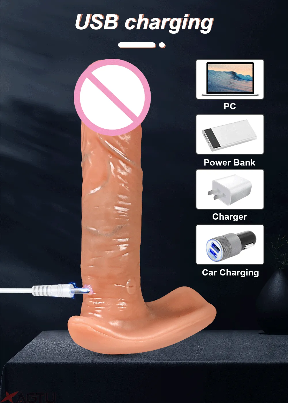 Thrusting&Vibrating Remote Control Wearable Realistic Dildo