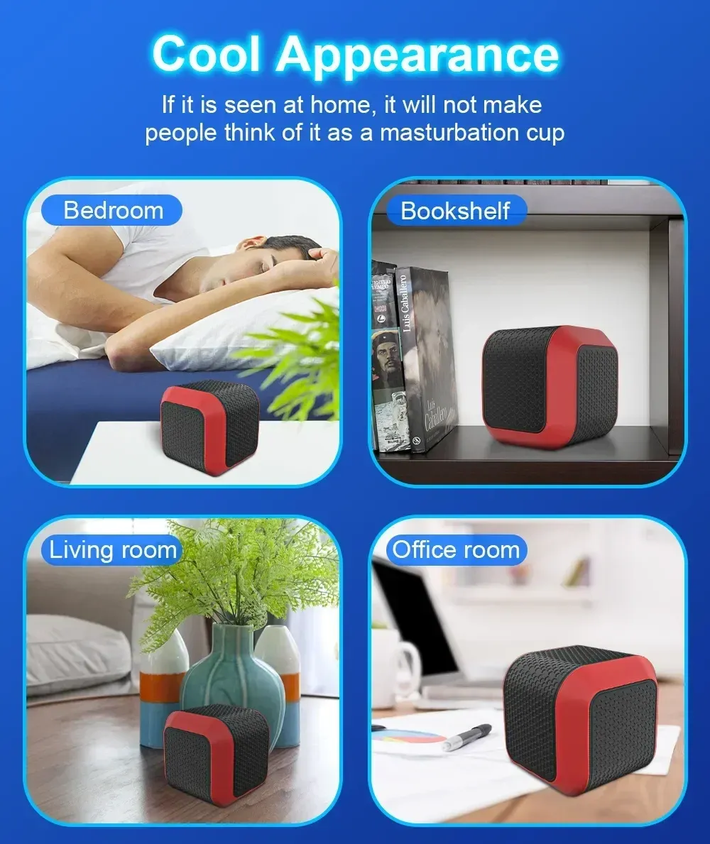 7 Thrusting + 7 Rotation Male Masturbator Speaker Shape