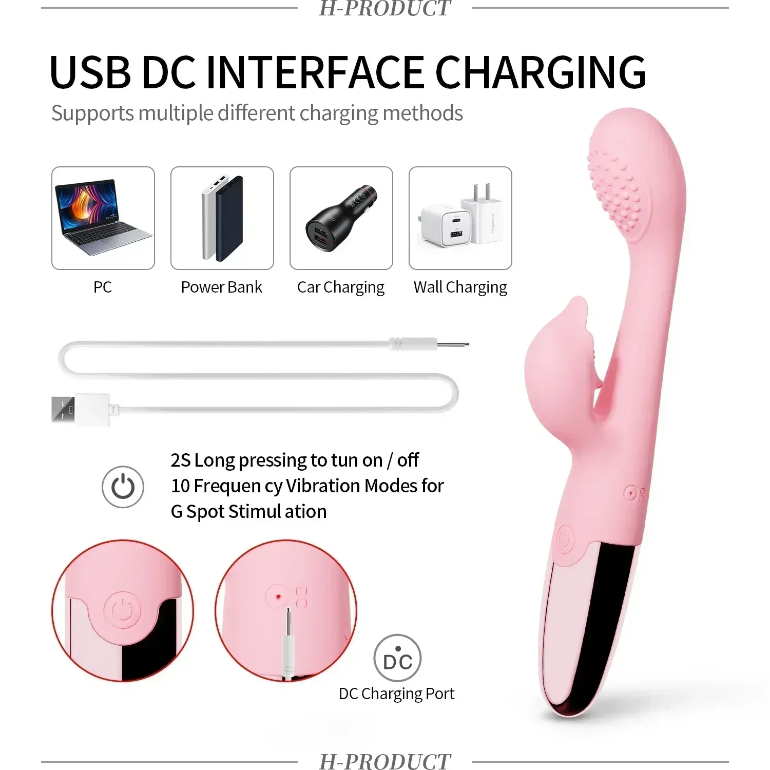 Fully Waterproof 10 Modes Dual G-Spot & Clitoral Vibrator