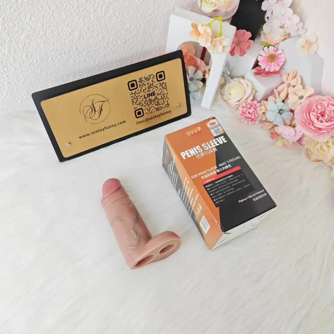 SXXY S8101 Platinum Silicone Simulated Penis Sleeve
