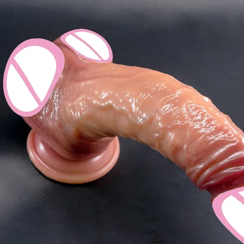 Double-Layer Liquid Silicone Stretchable Realistic Dildo