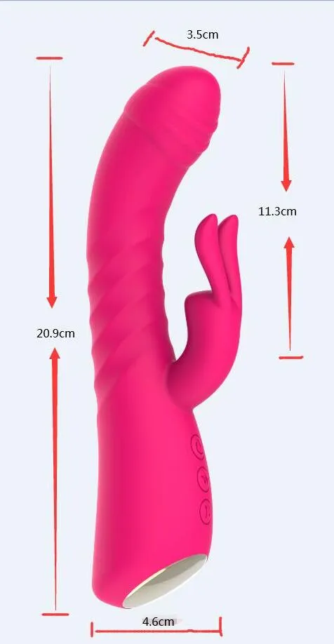 Rabbit Ear Simulated Penis Thrusting & Heating Vibrator