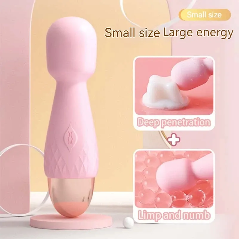 10-Frequency Mini Hidden USB Charging AV Wand Vibrator