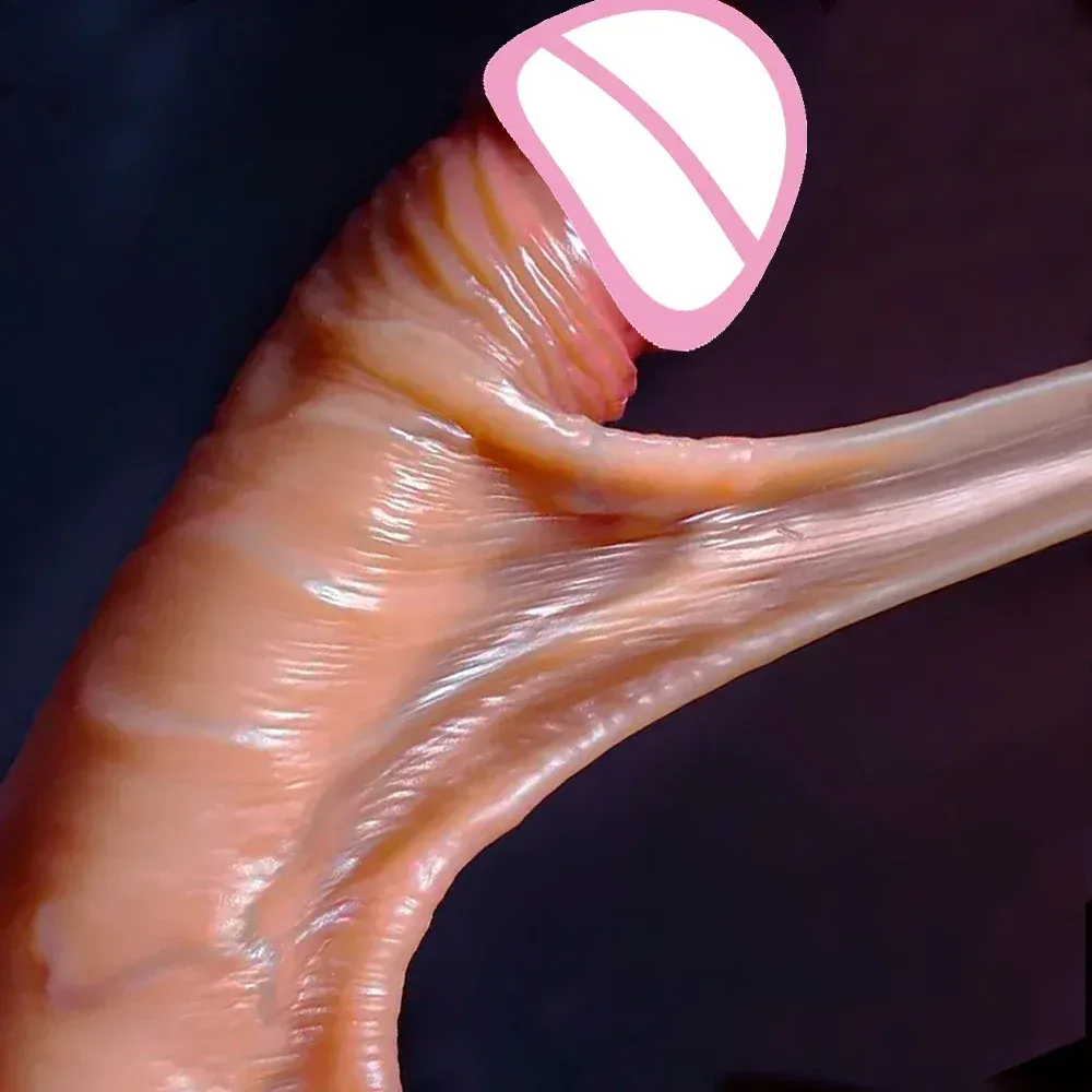 Double-Layer Liquid Silicone Stretchable Realistic Dildo