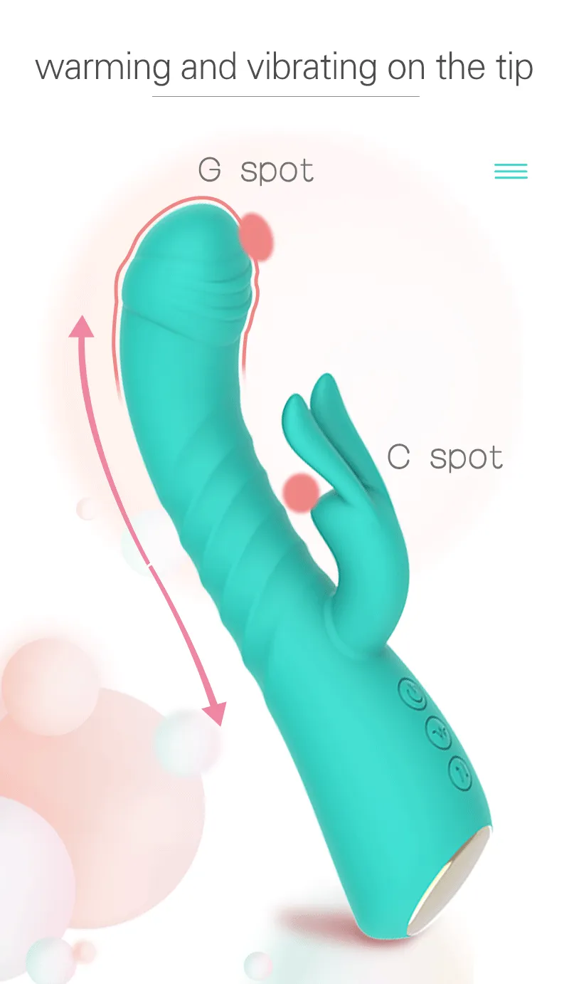 Rabbit Ear Simulated Penis Thrusting & Heating Vibrator