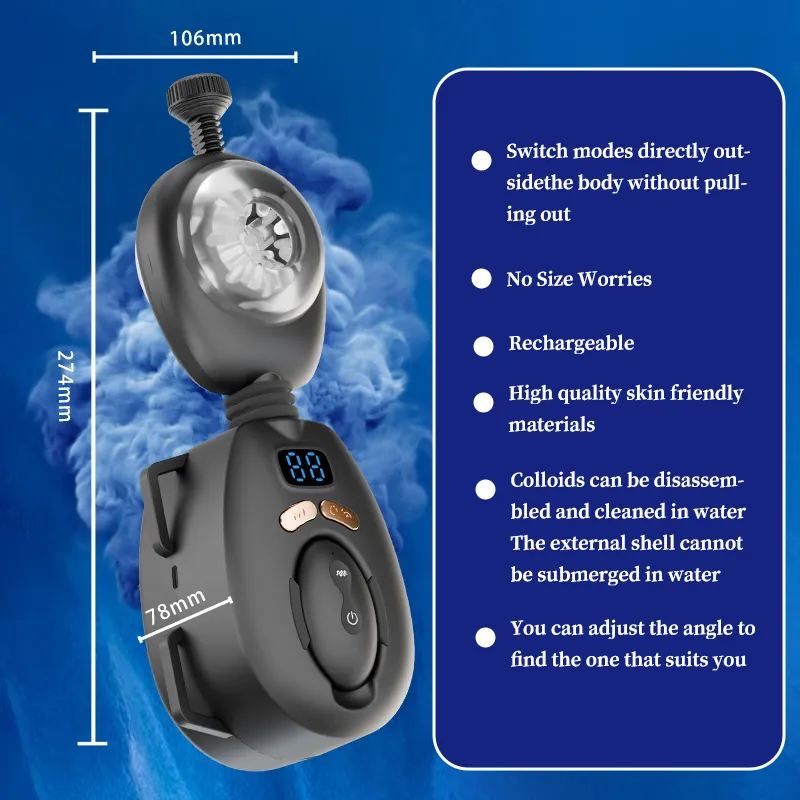 Wearable Oscillating Male Masturbator With Remote Control
