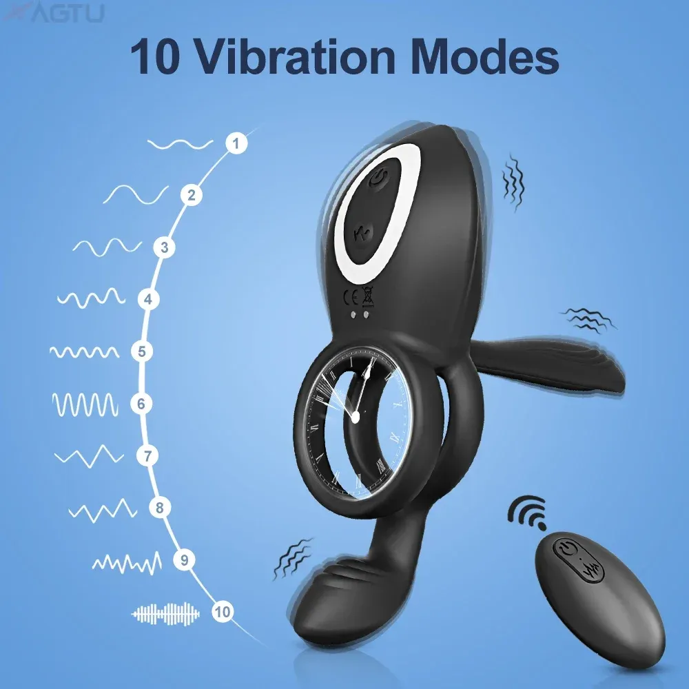 Couple 3-In-1 Vibrating Cock Ring With Clitoris Stimulator