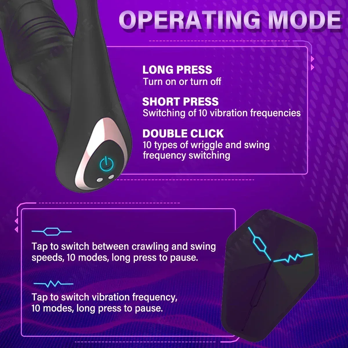 Glans Shaped Remote Control Anal Vibrator & Prostate Massager