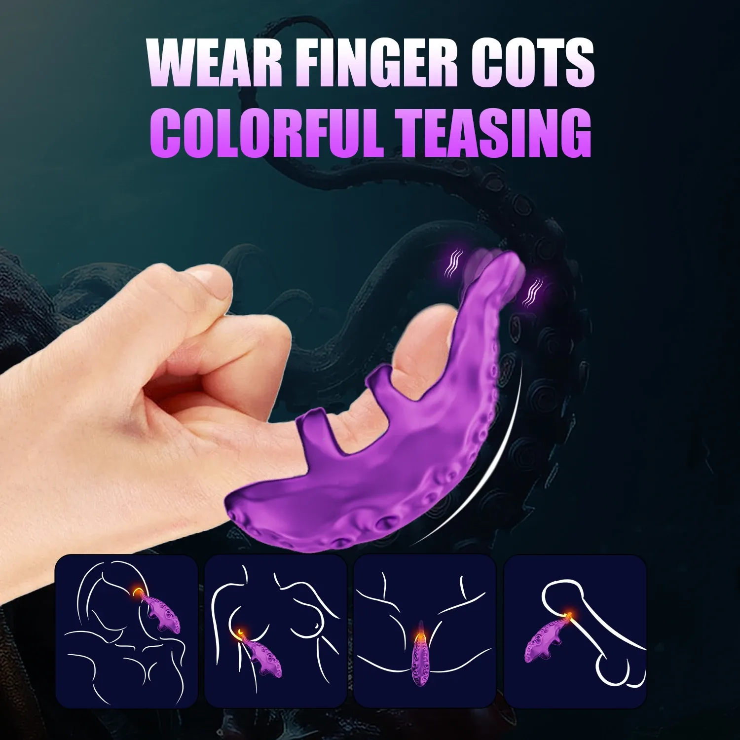 10 Modes Octopus Shaped Finger-Wearable Vibrating Egg