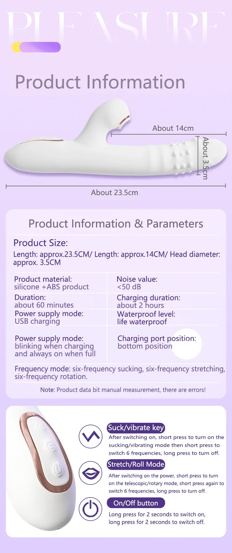 Realisic Penis Thrusting & Suction Zonal Control Vibrator