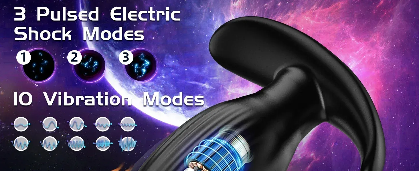 Wireless Remote Control Anal Plug 3-Level Pulse Shock