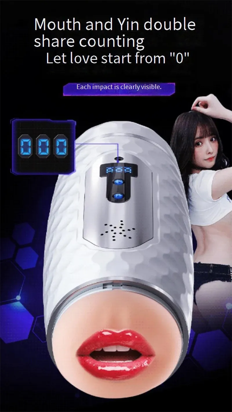Realistic Vagina Heating Male Masturbator Dual Timing System