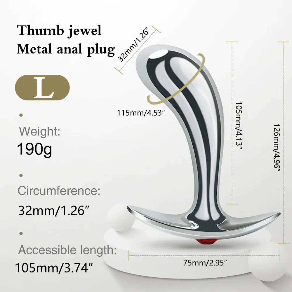 Curved Thumb Anchor-Shaped Butt Plug 2 Colors Available