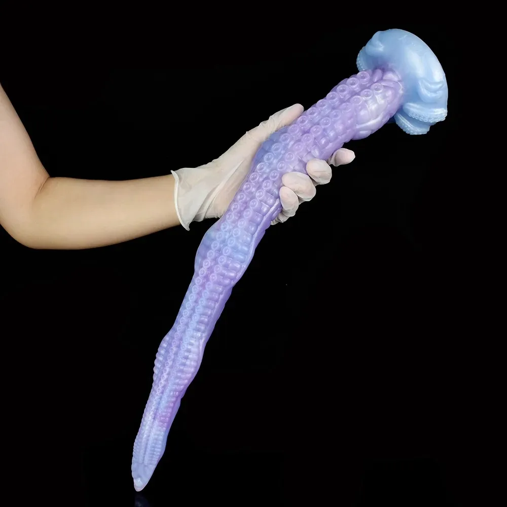 Liquid Silicone Light Blue Octopus Tentacle Fantasy Dildo