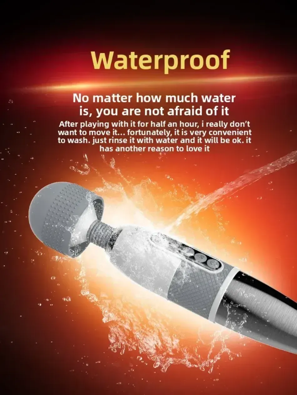 7 Speeds 10 Frequencies LED Display Heating AV Wand Vibrator