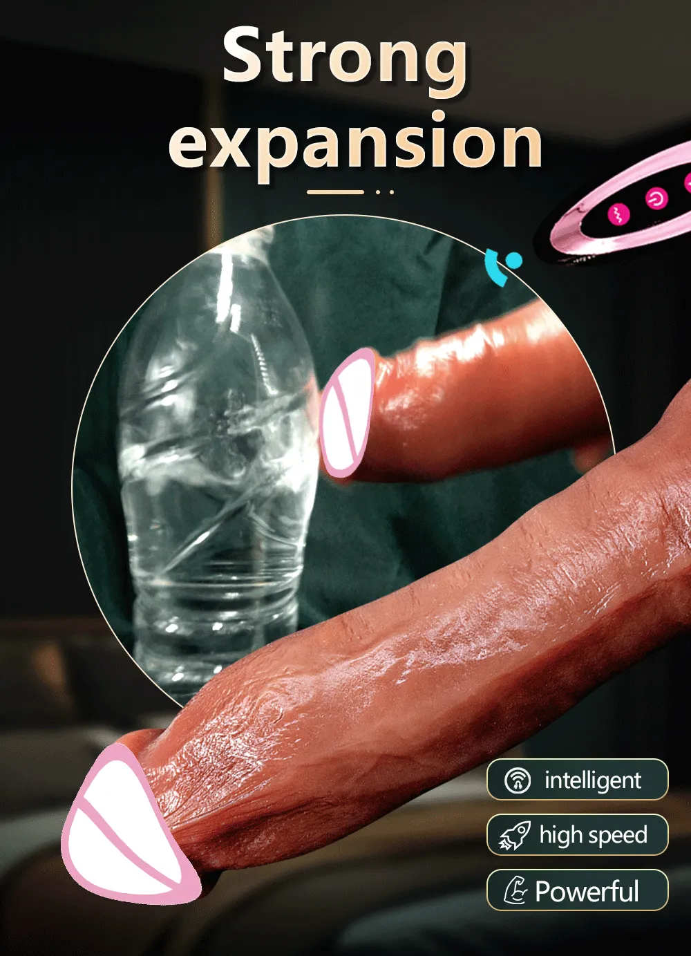3In1 Double-Layer Liquid Silicone Thrusting & Heating Dildo