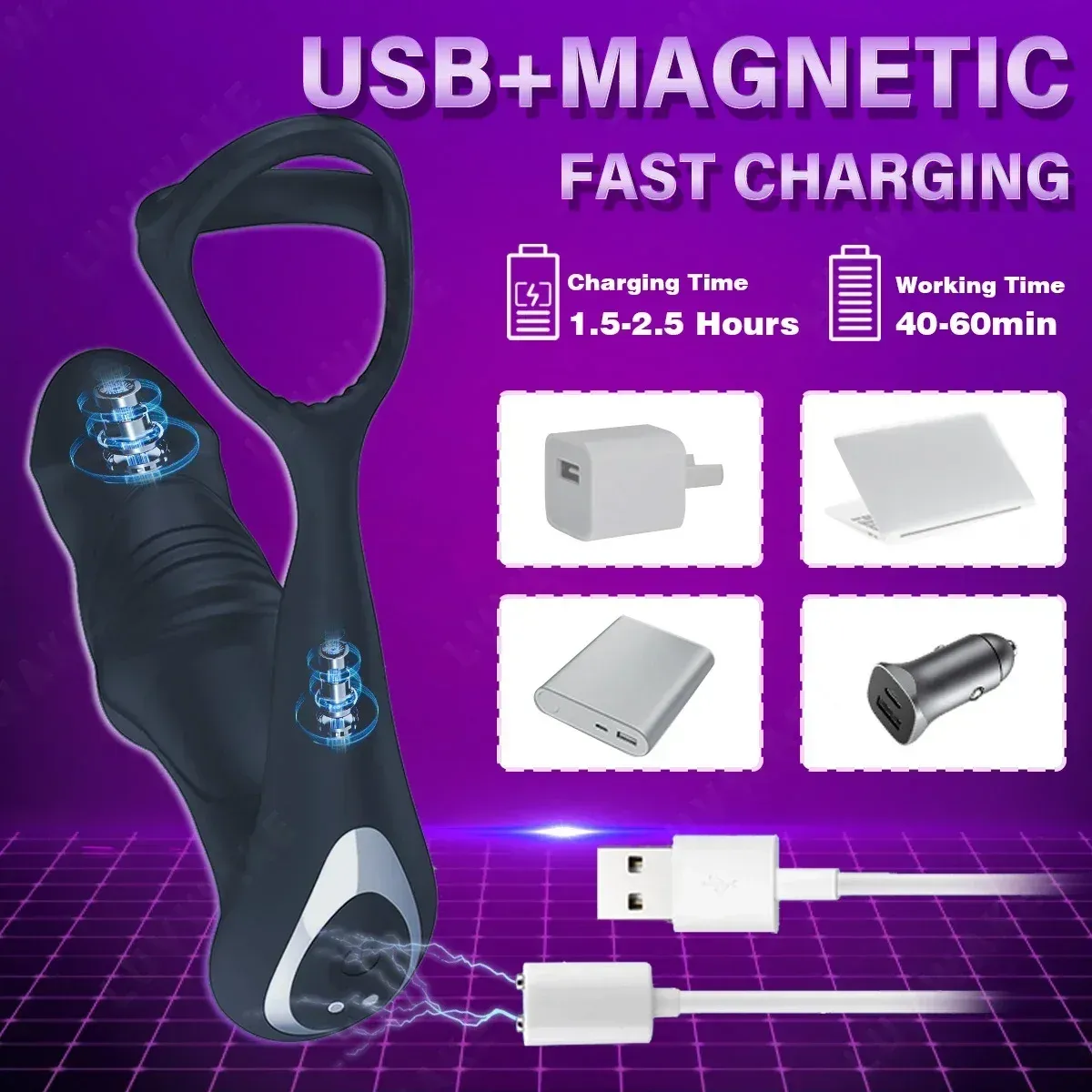 Glans Shaped Remote Control Anal Vibrator & Prostate Massager