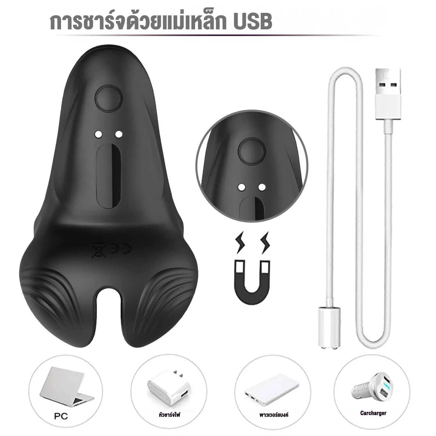 ห่วงชะลอการหลั่ง+อุปกรณ์ฝึกการหลั่ง ระบบสั่น 10 ระดับ ลดความไว