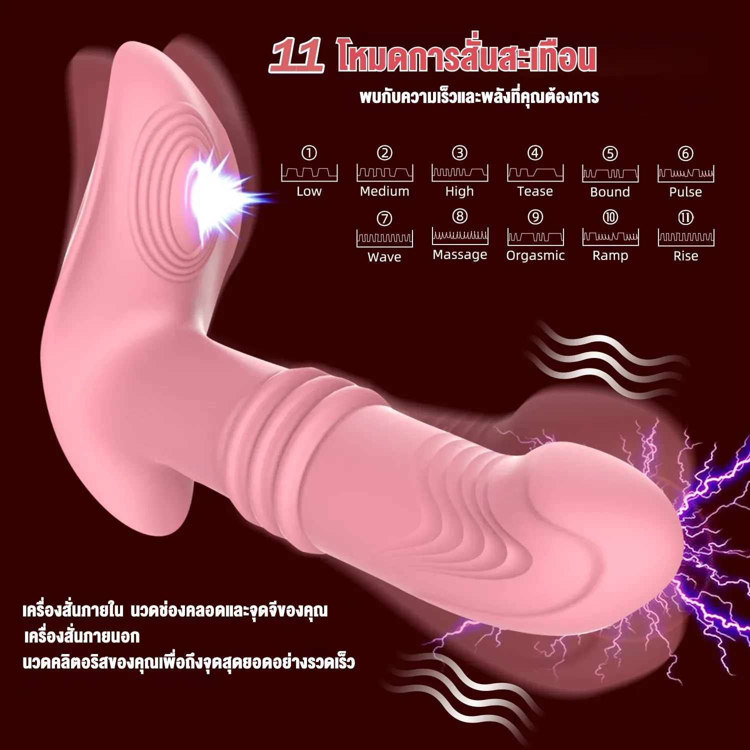 ของเล่นประตูหลัง เครื่องนวดต่อมลูกหมาก การออกแบบสมจริง ฟังก์ชันรีโมท