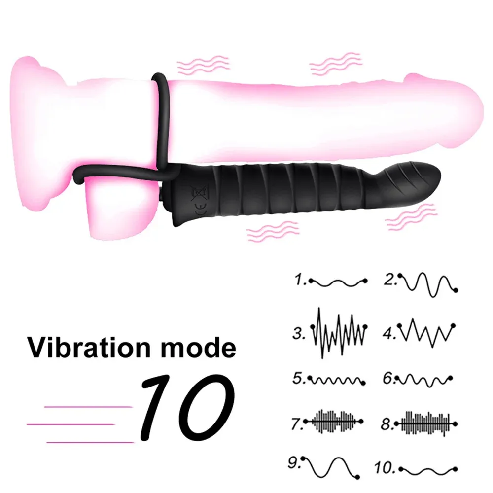 10 Modes Wearable Vibrating Cock Ring Multi-Point Touch