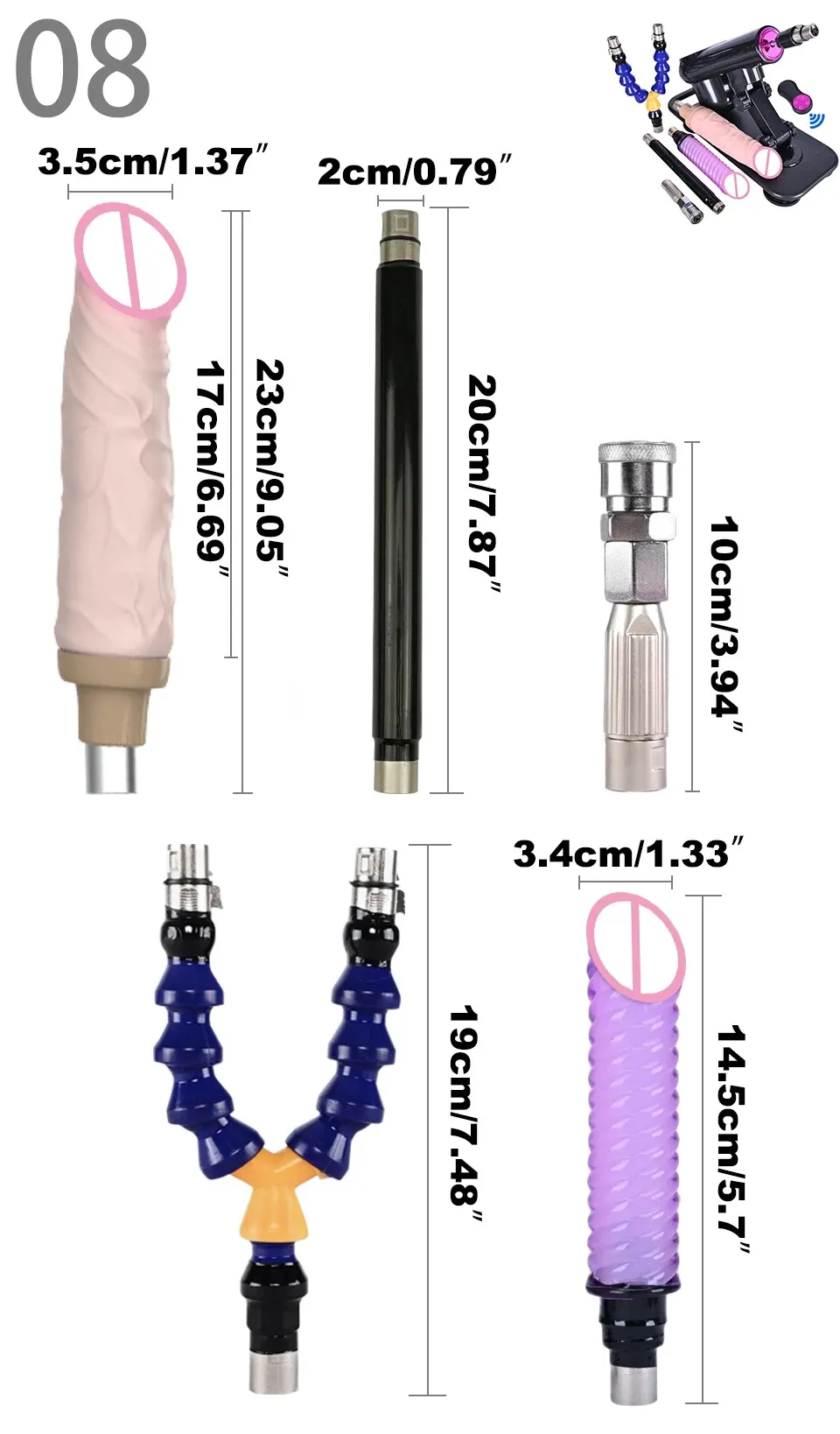 เครื่องเย็ดอัตโนมัติ เครื่องเย็ดติดผนัง มอเตอร์กำลังสูง ยืดหด 20 ระดับ