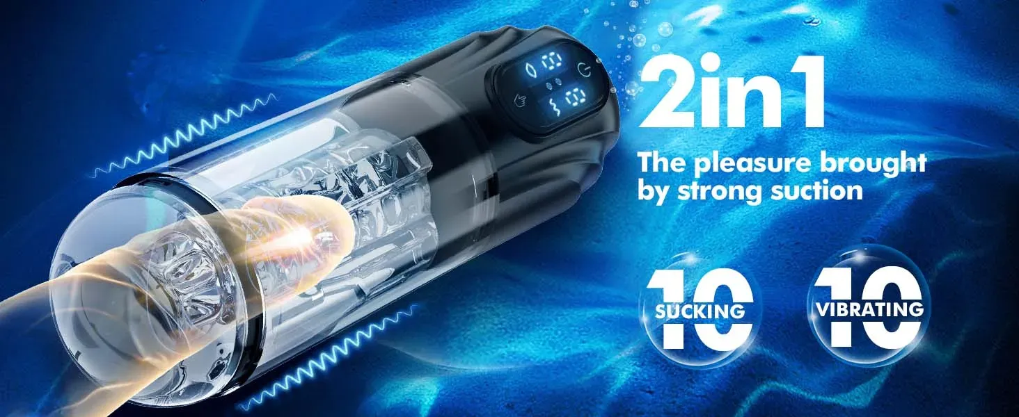 Dual Engines Male Masturbator High-Definition LED Touch Screen