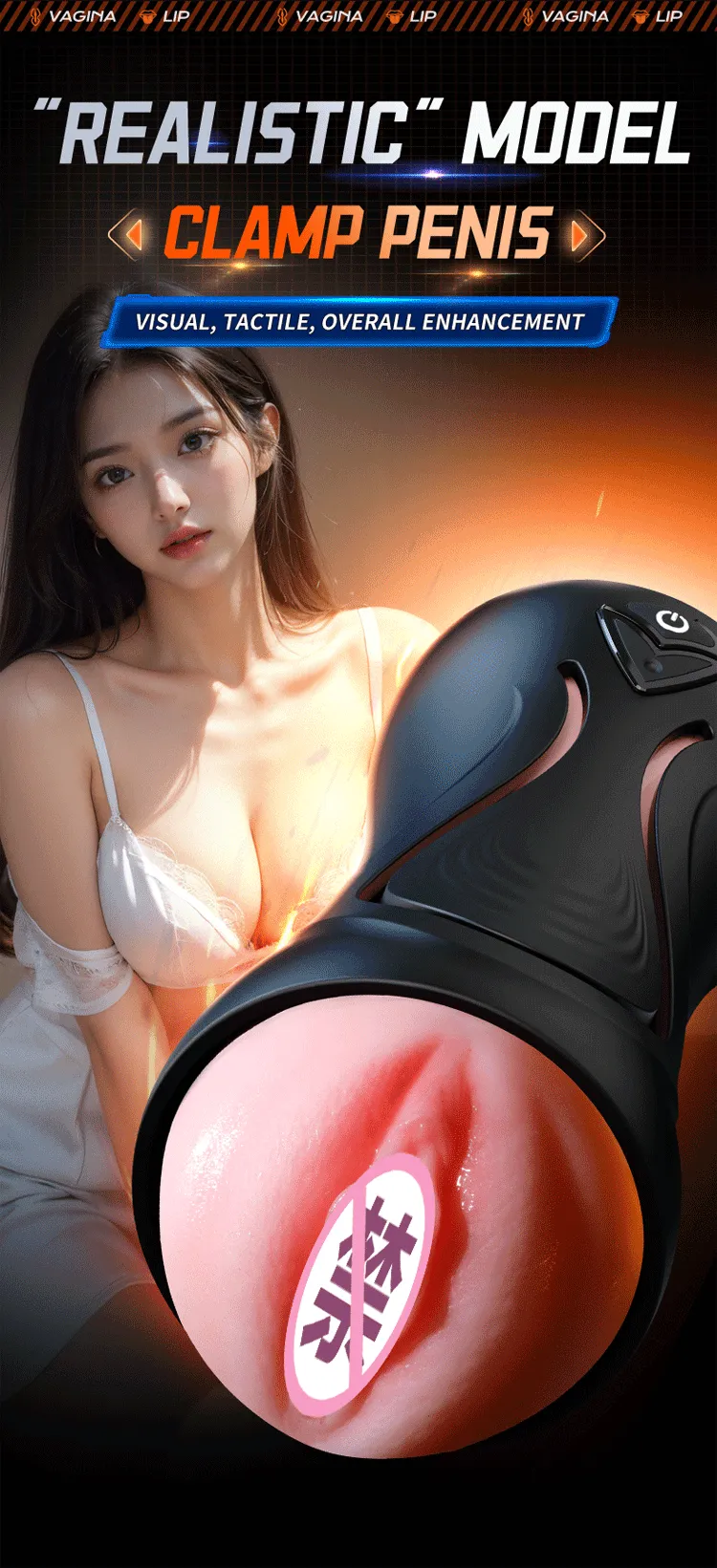 APP Automatic Male Masturbator Dual-Head Vagina & Mouth