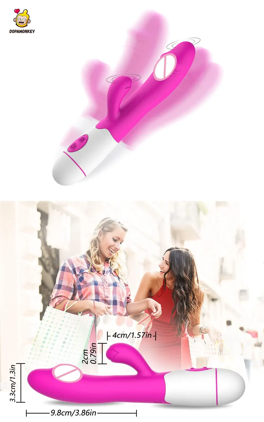 Battery-Powered Glans Head Dual G-Spot & Clitoral Vibrator