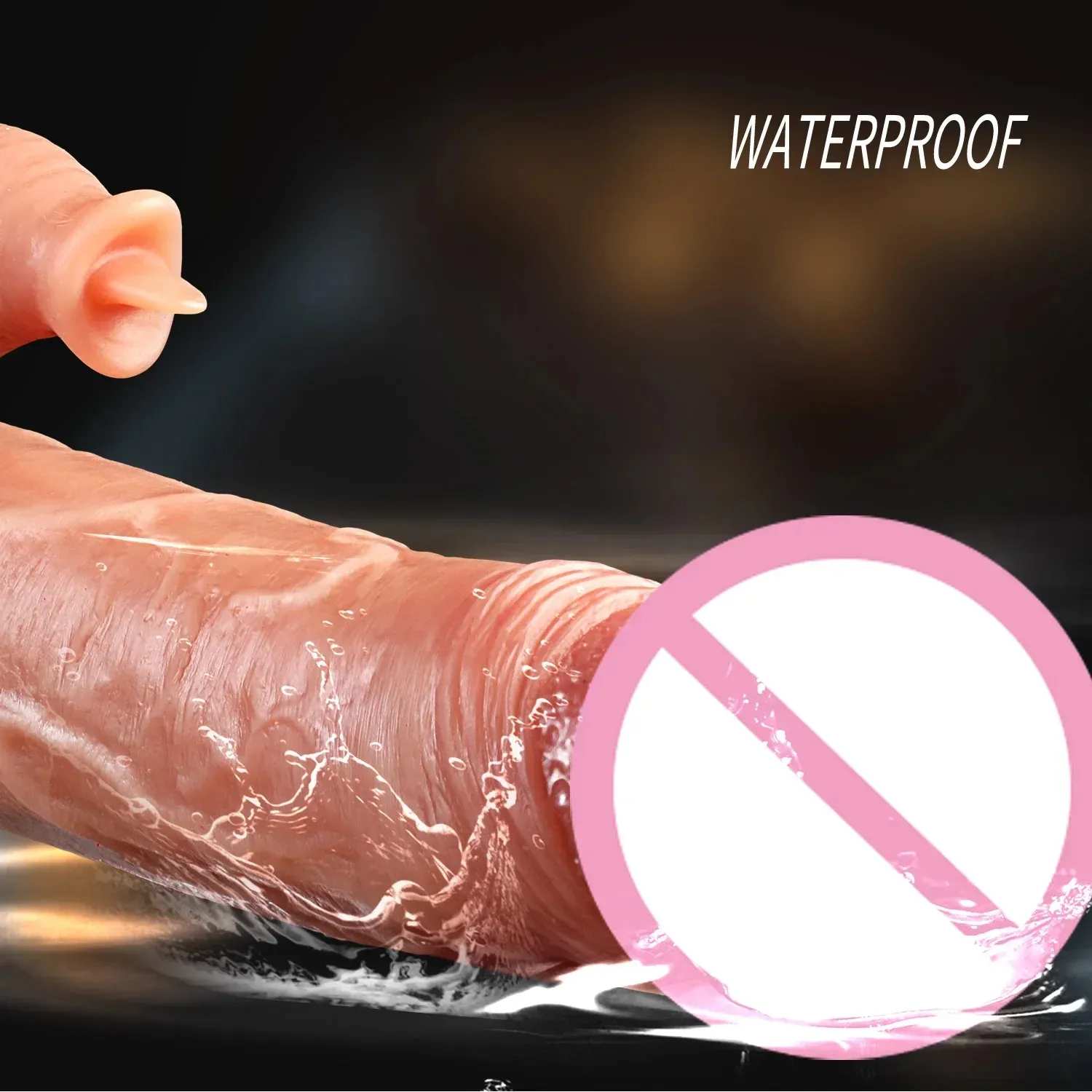 Dual-Head Licking & Thrusting Remote Control Realistic Dildo