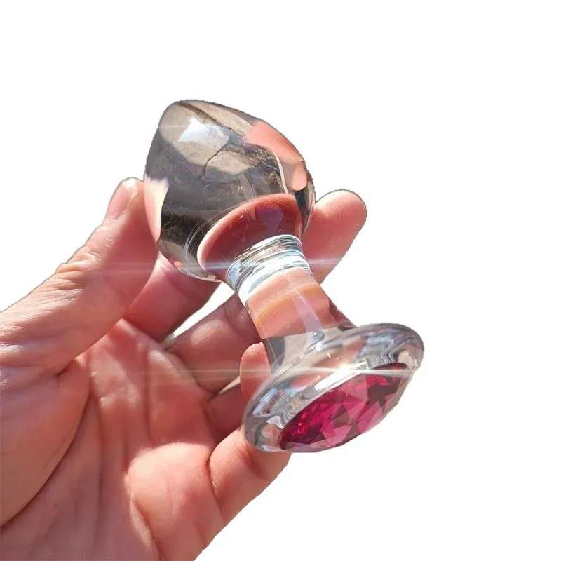 Ice And Fire Drop-Shaped Glass Butt Plug 3 Sizes Available