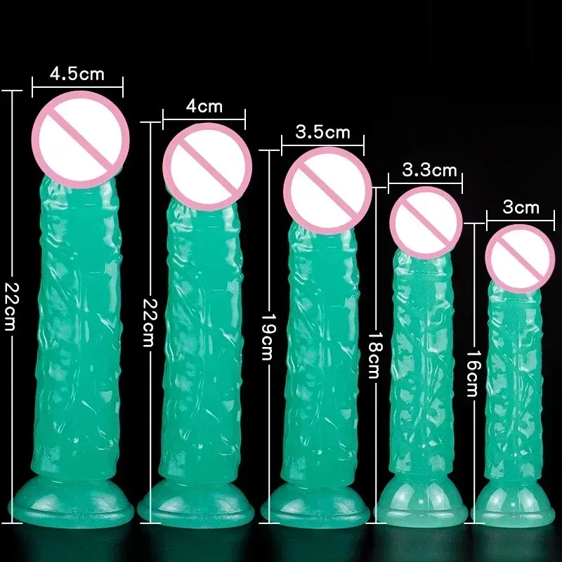 Glow-In-The-Dark Realistic Dildo 3 Sizes Available