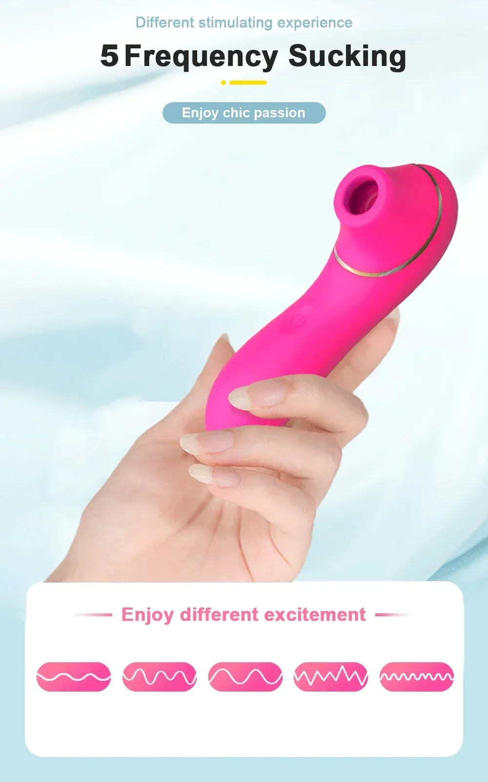 เครื่องสั่นหัวนม เครื่องนวดเอวี ระบบดูด 5 ความถี่ IPX6