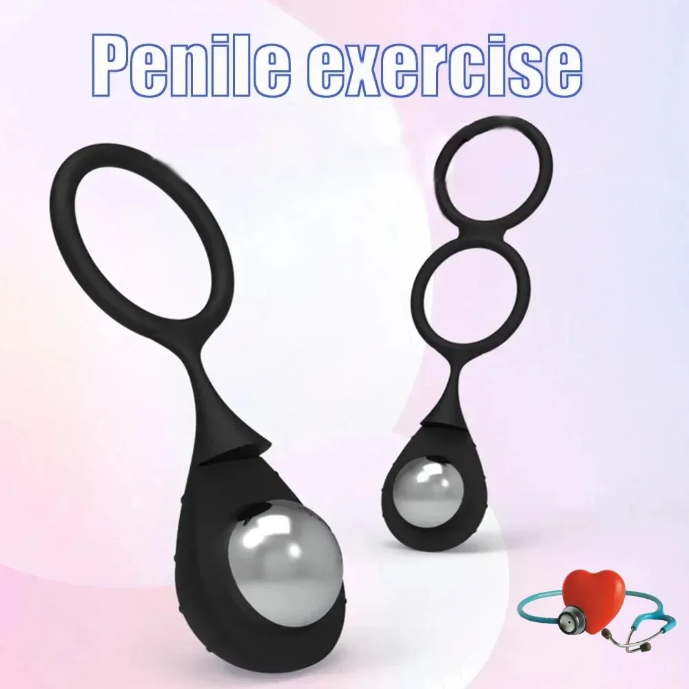 Silicone Ball-Shaped Penis Endurance Exerciser With Cock Ring