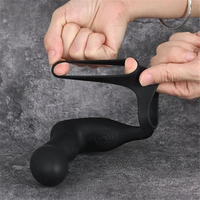 Inflatable Prostate Massager & Butt Vibrator Dual Cock Rings
