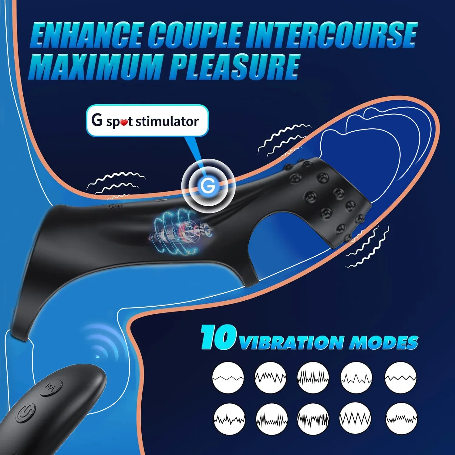 10-Frequency Remote Control Penis Sleeve & Cock Ring