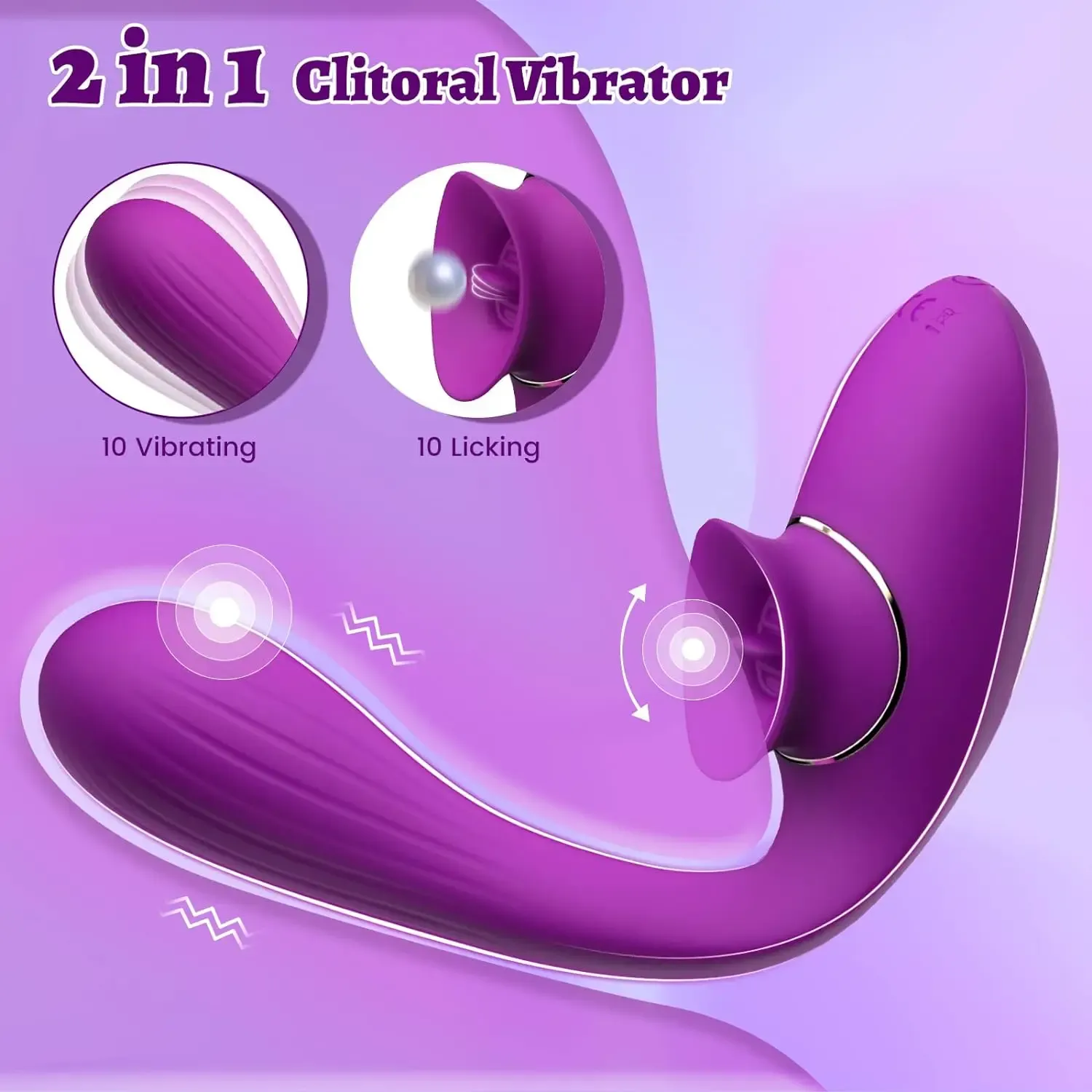 เครื่องนวด AV เครื่องนวดเอวี มอเตอร์คู่ สั่น + เลียนแบบลิ้น