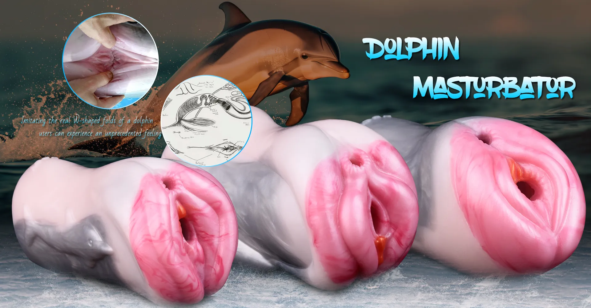 YOCY Fantasy Vagina&mdash;Pink Dolphin Dual Channels NW 600g