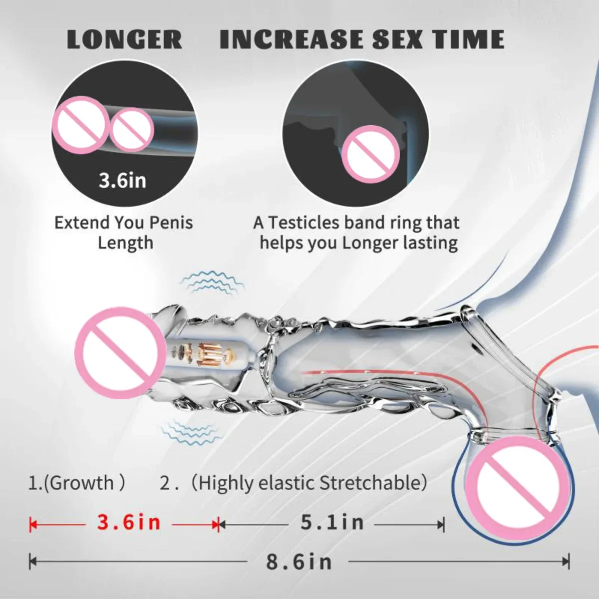 High-Frequency Vibrating Penis Sleeve Integrated Cock Ring