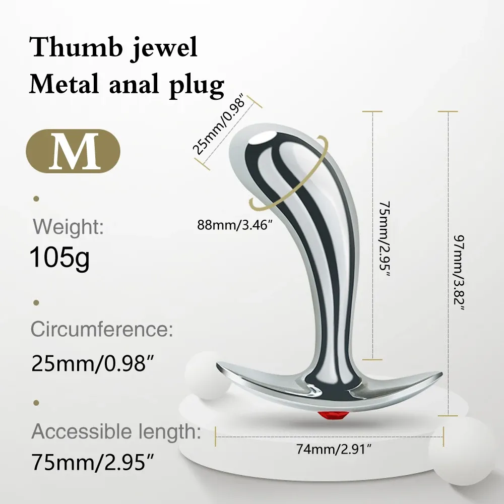 Curved Thumb Anchor-Shaped Butt Plug 2 Colors Available