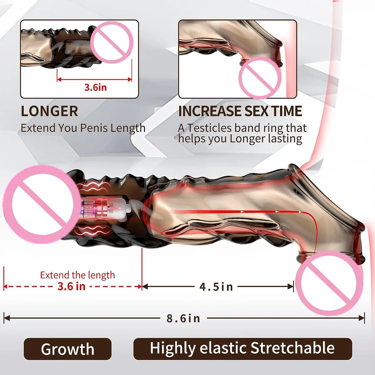 High-Frequency Vibrating Penis Sleeve Integrated Cock Ring