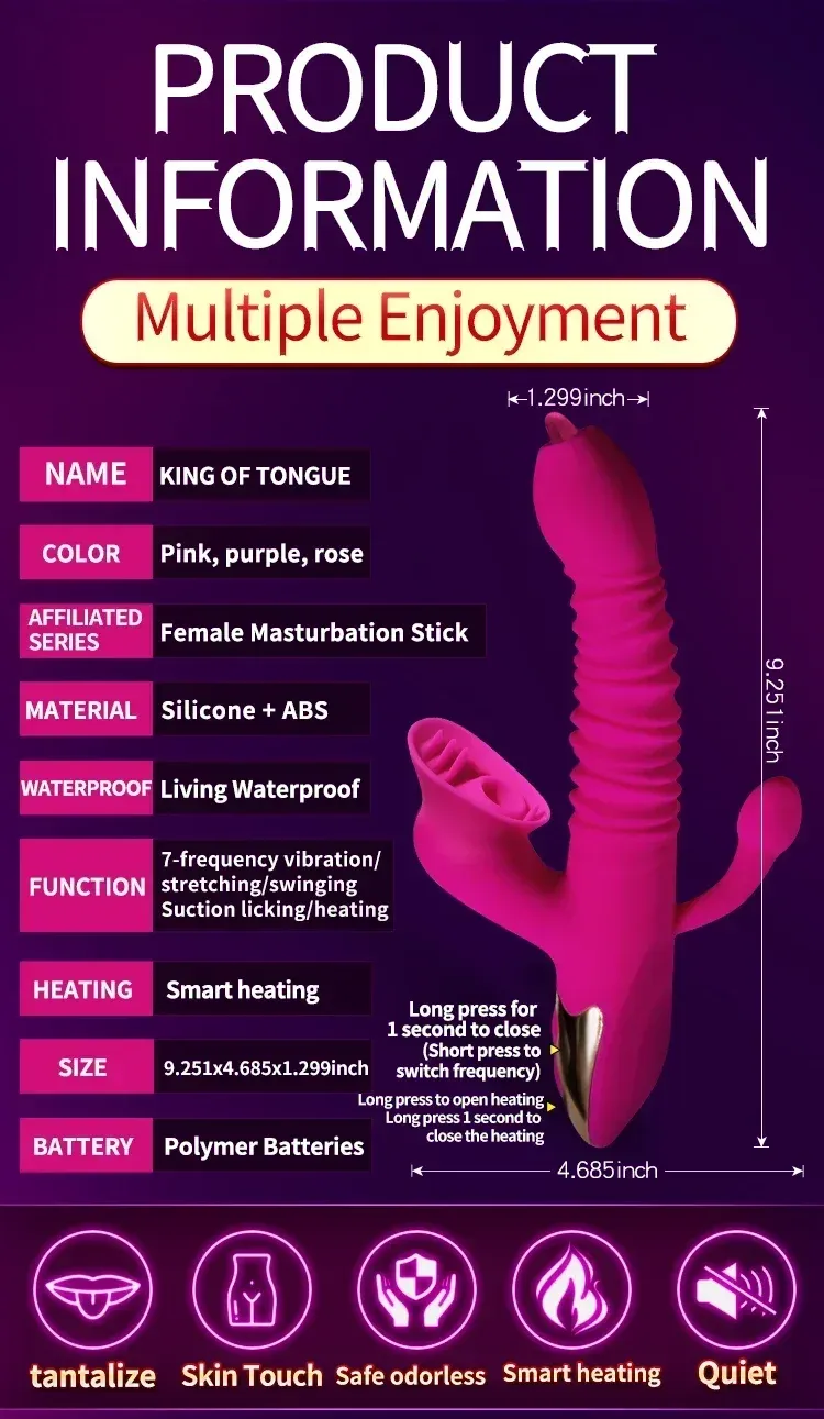 7 Frequencies & 7 Speeds Zonal Control Thrusting Stimulator