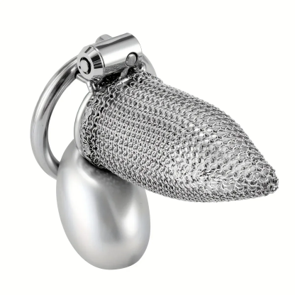 ล็อคท่อปัสสาวะ มีลูกกุญแจในตัว โครงสร้างกรงแบบตาข่าย วัสดุสแตนเลส สวมใส่ได้