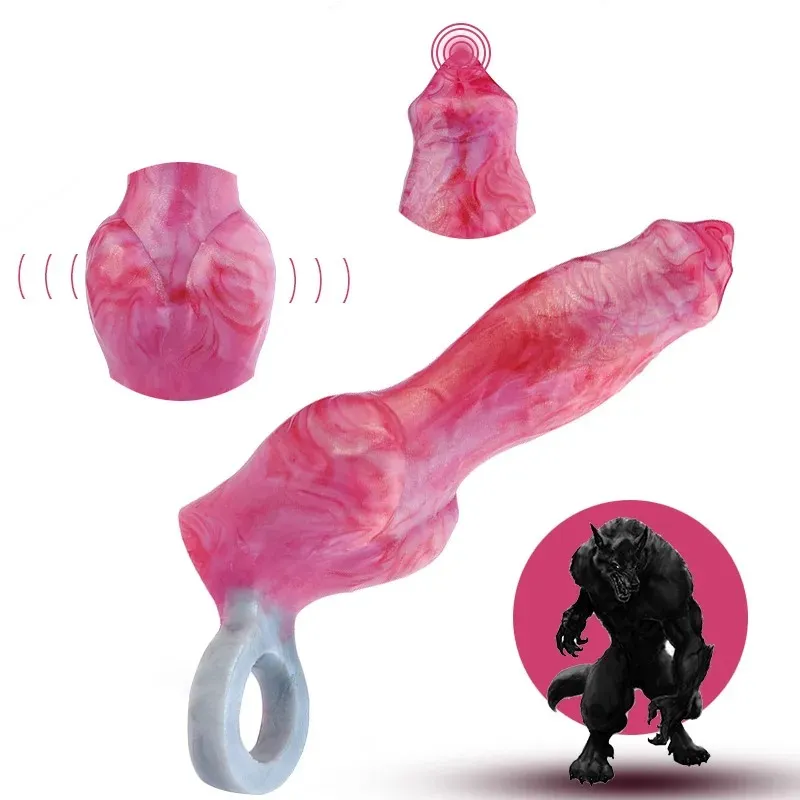 Platinum Silicone Wolf Style Penis Sleeve Prominent Veins