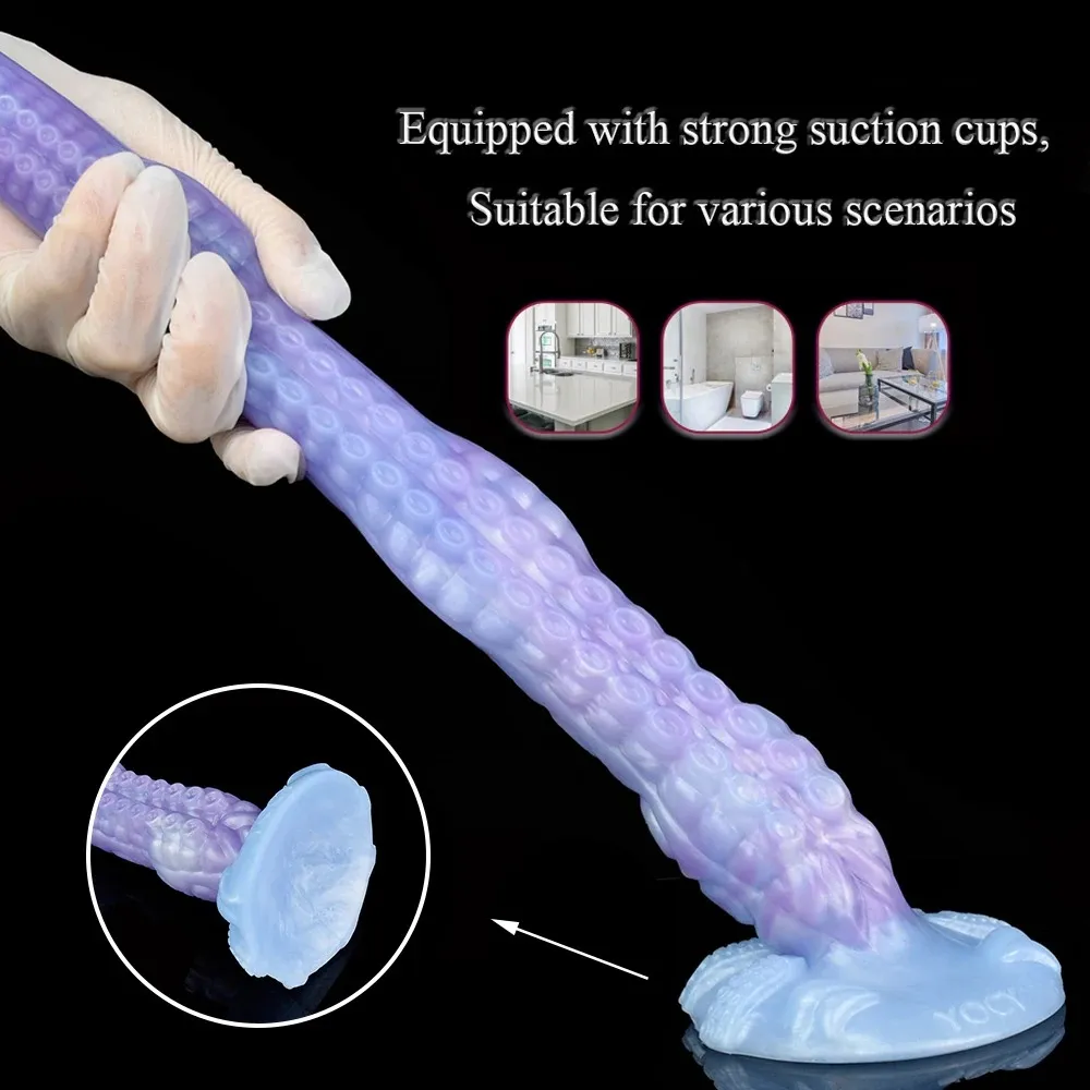 Liquid Silicone Light Blue Octopus Tentacle Fantasy Dildo