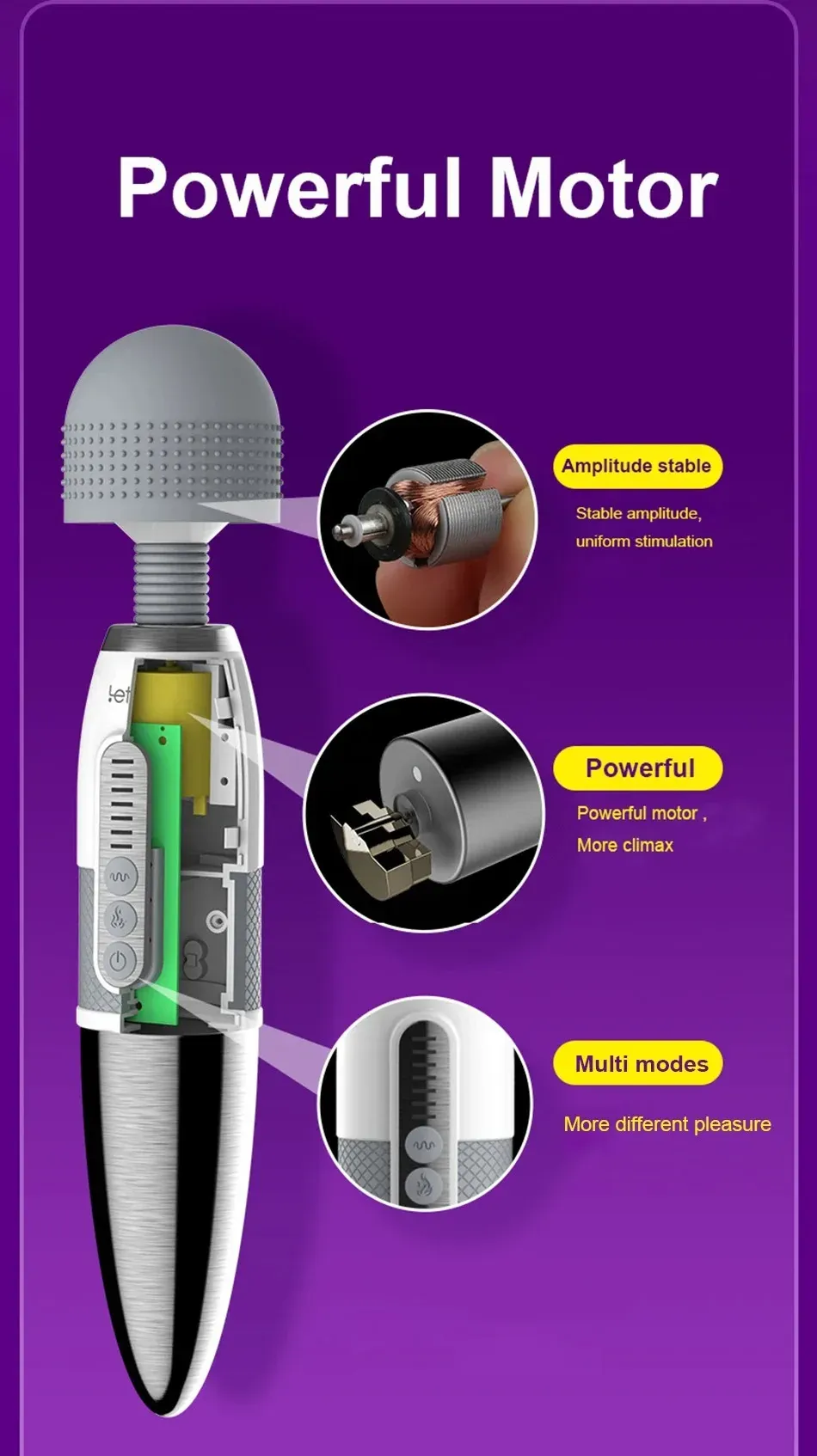 7 Speeds 10 Frequencies LED Display Heating AV Wand Vibrator